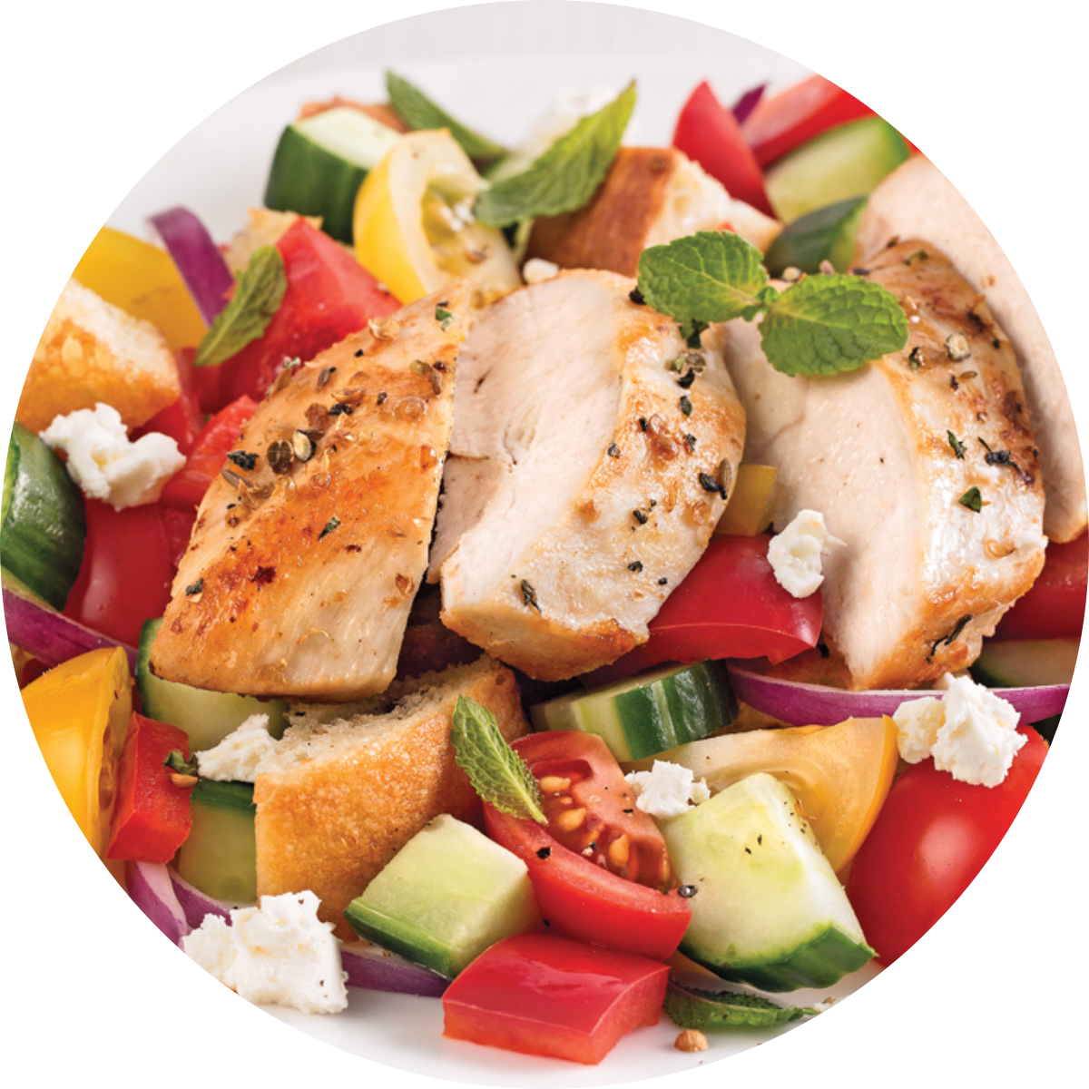 Salade de pâte grecque au poulet