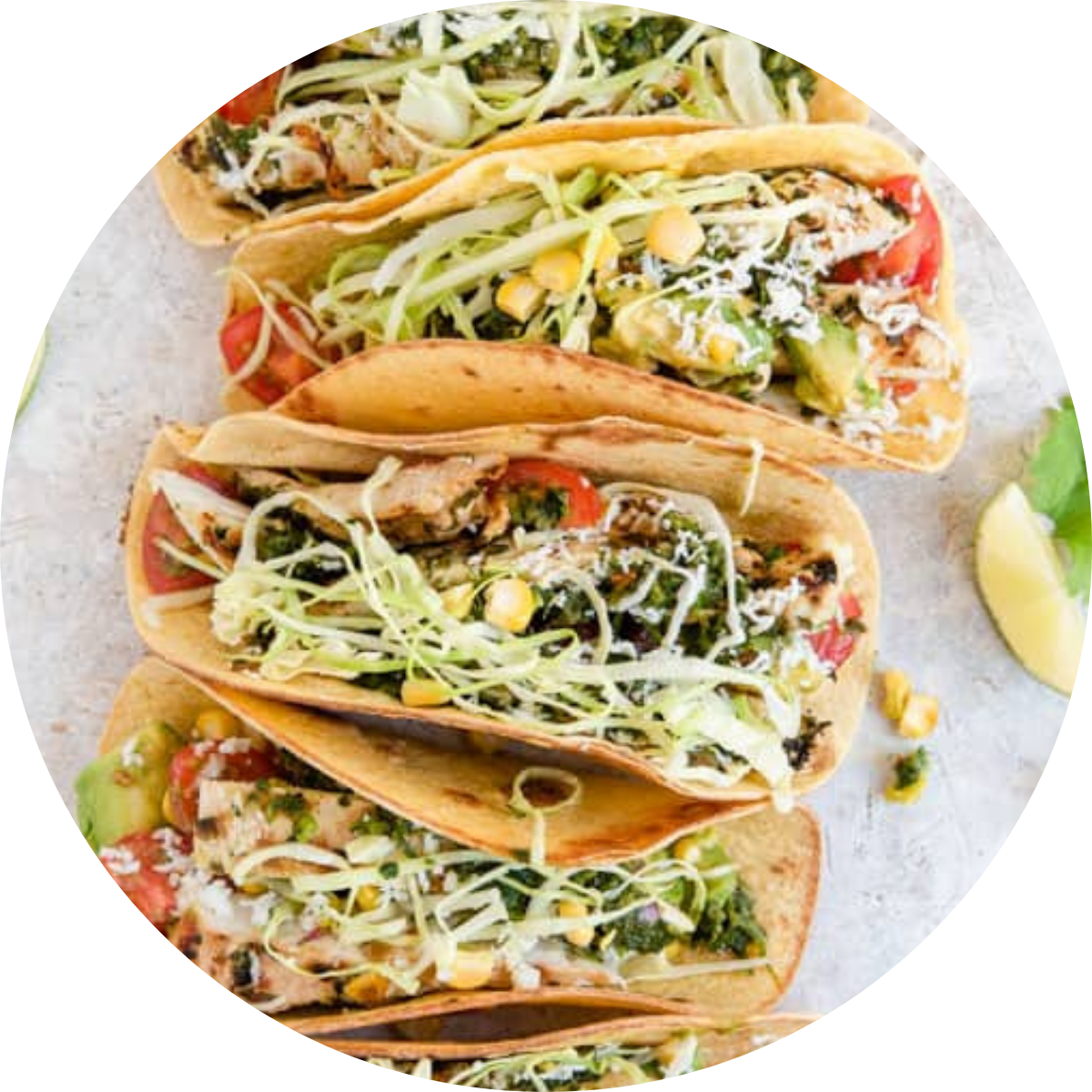 Tacos poulet chimichurri