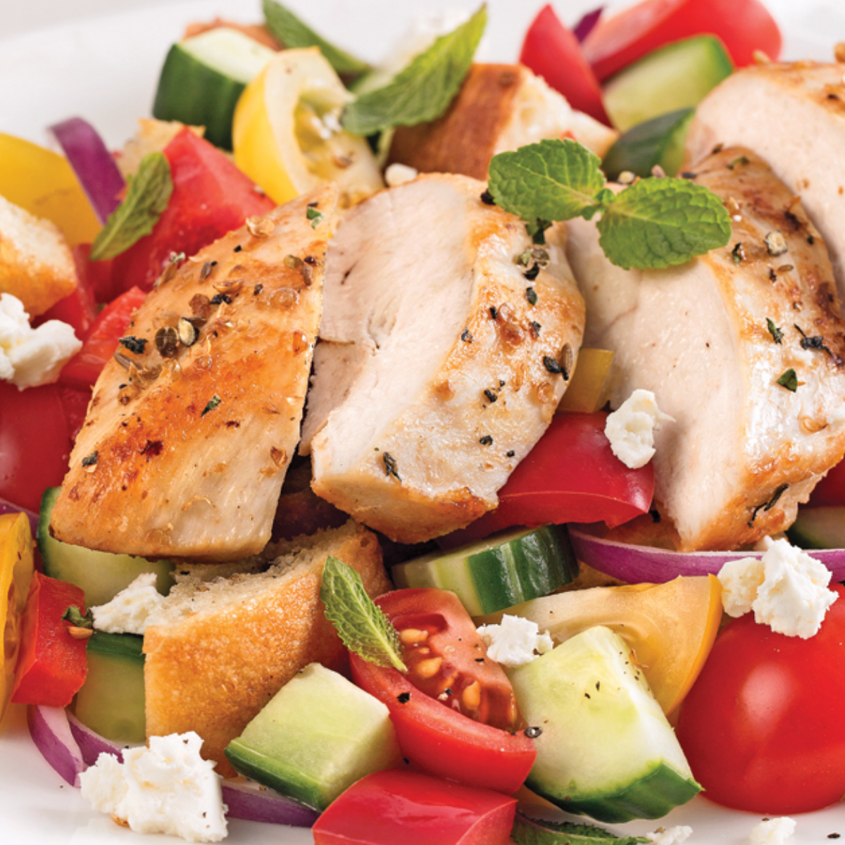 Salade de pâte grecque au poulet